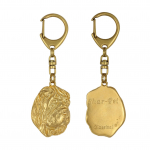 Shar-Pei - Gilded key ring with dog in gift box, handbag decoration, luxury accessory by Art-Dog brand