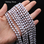 1 string elegantsed luksuslikud riisikujulised hallid kunstp&auml;rlihelmed ehete jaoks, meisterdades s&otilde;brap&auml;evaks j&otilde;ulukingituseks, meisterdage romantilise armastusega pulmapeo k&auml;sit&ouml;&ouml; 1String/36cm hall