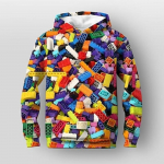 Lastele m&otilde;eldud poiste kapuuts, pikkade varrukatega vikerkaar, 3D-prindiga geomeetriline kooli maanteejalgratas, &otilde;ues, Active Basic, 3&ndash;12 aastat / s&uuml;gis / talv / kevad 150CM