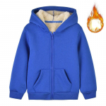 Unisex talve fliisist kapuutsid poistele Pusa vabaaja paks soe laste lukuga mantel Topid 8 9 10 12 aastat t&uuml;drukute riided kost&uuml;&uuml;mid 90cm sinine