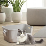 Cat Litter Box Toilet Easy to Clean Portable Anti Splashing Low Entry Sand for kollane