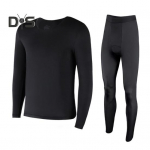 2 tk/komplekt Talvine meeste termopesu komplekt &Uuml;markaelusega &otilde;mblusteta pikkade varrukatega soe &otilde;huke &otilde;huke k&otilde;rge elastsusega k&uuml;lma ilmaga pidžaamakomplekt koduriided L must