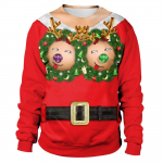 Mehed Naiste Elf Inetu J&otilde;ulukampsun 3D Naljakas prinditud j&otilde;ulukampsunid Topid Unisex Pullover P&uuml;hadepidu Tacky J&otilde;ulukampsun S