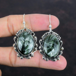 Serafiinit k&otilde;rvar&otilde;ngad Gemstone k&otilde;rvar&otilde;ngas 925 sterlingh&otilde;bedast k&otilde;rvar&otilde;ngas K&auml;sit&ouml;&ouml; k&otilde;rvar&otilde;ngas Looduslik serafiinit ehted Kingitused naisele Delikaatne k&otilde;rvar&otilde;ngas