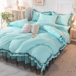 4 tk paarisvoodi tekikomplekt lina voodilina voodikate Queen-size tekid kattega voodipesu voodipesu koos padjap&uuml;&uuml;ridega luksuslik roosa 2m