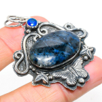 Natural Sodalite, Blue Topaz Gemstone 925 Sterling Silver Pendant 2.29 j5k91