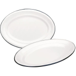 Ovaalne taldrik - Ibili - 903930 - Emailitud teras - 30x20 cm - Valge valge