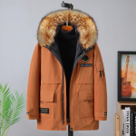 Suures suuruses 9XL 10XL Meeste talvepolsterdatud sulejope karusnahast krae mantel paks soe pika kapuutsiga parkad jakid &uuml;ler&otilde;ivad XXXXXL