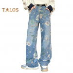 Meeste teksad keskmise k&otilde;rgusega v&ouml;&ouml;kohaga, lillemustriga, sirge laia s&auml;&auml;rega, pikad p&uuml;ksid taskutega, lukuga, lahtise l&otilde;ikega, denim-p&uuml;ksid M sinine