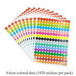 6/8/10/20 mm v&auml;rviliste t&auml;ppidega kleebised &uuml;mmargused ringid tihenduskleebised pabersildid liimiv pakend etikett peokaunistus