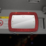 Rehinestone'i auto p&auml;ikesesirm meigipeegel LED valgusega ilupeegel teemantkristall Bling luksuslik naiste auto interj&ouml;&ouml;ri aksessuaarid