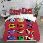3D Geometry Dash Voodipesukomplektid Tekk Voodikate Tekikott Padjap&uuml;&uuml;ride Komplektid Magamistoa Kaunistus Kodutekstiilid 70x133cm 2pcs