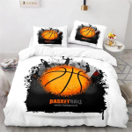Poiste Korvpalli Voodipesu Komplekt Sporditeema 3D Palliga Tekikott T&auml;is King Suurustele Teismelistele Meestele Mikrofiiber V&otilde;istlusm&auml;ngu Tekikoti Kate US Full 200x230cm