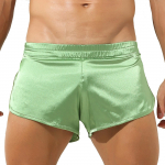 Meeste madala v&ouml;&ouml;kohaga, satiinist bokserid aluspesu k&uuml;ljelt l&otilde;hestatud elastne v&ouml;&ouml;koht l&uuml;hikesed p&uuml;ksid alusp&uuml;ksid &ouml;&ouml;pesu L valge