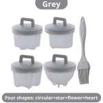 4 tk/komplekt PP k&ouml;&ouml;gimunaauruti, loominguline, s&uuml;damekujuline, &uuml;mmargune, lillekujuline, t&auml;hekujuline, aurutatud ja keedetud munavorm