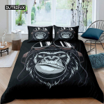 Orangutani tekikott Armas ahv voodipesukomplekt Pol&uuml;ester Palmilehed Troopiline botaaniline Primitiivne loom Tekk/tekkikott EU single(135x200cm)