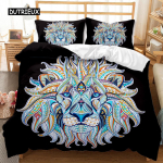 Boheemlik elevandi tekikott ja padjap&uuml;&uuml;ride komplekt Elevandi mandala mustriga Loomade voodipesukomplekt teismelistele t&auml;iskasvanutele Queen King Pol&uuml;ester tekikate EU single(135x200cm) gray