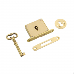 Messingist v&otilde;tmelukk kappidele, ruudukujulised sahtlite hoiustamislahendused Lock 6cmx3.5cmx1cm kuld