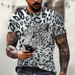 T&auml;navar&otilde;ivad Forest Leopard 3D Prindiga T-s&auml;rgid Meestele Suvised Harajuku Oversized Vintage O kaelusega l&uuml;hikeste varrukatega &uuml;lisuured topid S