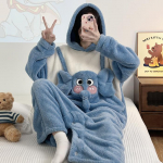 Naiste pidžaamad Cartoon Panda Onesies Soojad pehmed hommikumantlid &Ouml;&ouml;s&auml;rk Kawaii Animal Cosplay &uuml;likond Talveflanellist koduriided Naistele Cl M