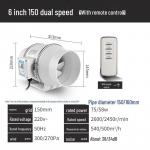 Ringikujulise diagonaalse vooluga v&auml;ljat&otilde;mbeventilaator &ndash; vaikne aksiaalne ventilatsioon vannitoa ja k&ouml;&ouml;gi jaoks 6-inch 150 dual speed with remote control