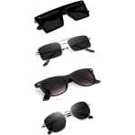 Sheomy Unisex Combo pakkumine 4 tooni prillidega pathan p&auml;ikeseprillid ristk&uuml;lik retro vintage kitsad naised::Kombineeritud meeste v&auml;ikesed kitsad ruudukujulised p&auml;ikeseprillid