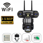 V380pro 15MP 3 objektiiviga 4G/WiFi kaamera AI inimese tuvastusega, &ouml;ise n&auml;gemisega, veekindel, turvalisuse videovalve IP kaamera 8K CCTV monitor WiFi Camera