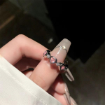 2025. aasta &scaron;ikk okasroosa teemants&otilde;rmus naistele &ndash; elegantne avatud nimetiss&otilde;rme disain Multi-heart