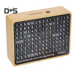 Puidust rahahoiukast 10000/1000 s&auml;&auml;stuv&auml;ljakutsekarp m&uuml;ndi notsu panga sularahahoidla raha sihtnumbritega igas vanuses