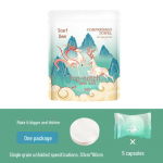 Kaasaskantav paksendatud puhtast puuvillast &uuml;hekordne kokkusurutud n&auml;opesur&auml;tik suure veeimavusega reisimiseks