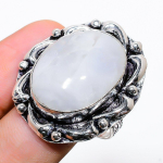 Rainbow Moonstone Handmade 925 Sterling Silver Jewelry Ring Size 10.5 p3t62