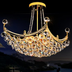 Kaasaegne lihtne elutoa kristalll&uuml;ster Diameter 53cm-4 headlamps kuld