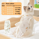 Four Seasons Breathable Cat Postoperative Cartoon Cute Wind Adjustable Strap Sterilization Suit Mother Cat Weaning Suit Pet Clothes S