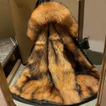 Meeste keskmise pikkusega naarits kunstkarusnahast parkerir&otilde;ivad rebase karusnahast paksendatud voodriga eemaldatav kasukas XL parkkoor