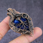 Natural Blue Labradorite Copper Wire Wrap Tree Of Life Pendant Jewelry 2.4 n8h16