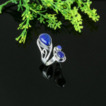 Lapis Lazuli Handmade 925 Sterling Silver Jewelry Ring Size 11 w5u00