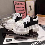 10 cm Naiste Paksude Taldadega &Uuml;hed Kingad Paelad Kestapea Paks Platvorm V&auml;ikesed Nahast Kingad Isikup&auml;rased Uued Zapatillas De Mujer 35 valkjas v&auml;rv