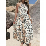 Naiste suvine n&ouml;&ouml;riga boheemlaslik digitaalse tr&uuml;kiga leopardprindiga kleit S leopardimustriline v&auml;rv