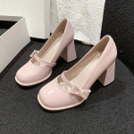 Elegantne k&otilde;rge kontsaga kingad Naistele 8cm K&otilde;rge kontsaga Lips &Uuml;hev&auml;rvilised Mary Jane Kingad T&auml;iskasvanute Kleit Roosa Valge Must Cosplay Jalatsid 2025 34 roosa