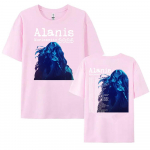 Alanis Morissette 2025 maailmaturnee T-s&auml;rk L&uuml;hikeste varrukatega O-kaelusega Naiste/Meeste T-s&auml;rgid T&auml;navamood Hip Hop Unisex Puuvillased Topid M