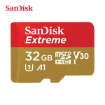 SanDisk Extreme Micro SD-kaart 128GB 256GB microSD TF-kaardi m&auml;lukaardid U3 4K V30 A2 Class 10 UHS-1 v&auml;lkm&auml;lukaart 32GB 64GB 512GB telefoni jaoks kaamera GoPro jaoks 【32GB】