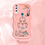 Maalitud mustriga Suure Laine &Auml;&auml;r Pehmest Silikoonist Materjalist Makroon Telefoni&uuml;mbris P&otilde;rutuskindel Kaitsev Kummist Kest iPhone'ile Huawei Honorile Infinixile Tecnole Huawei Y7 Prime 2018 roosa