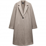 Zara &Uuml;hev&auml;rviline Mugav &Uuml;he N&ouml;&ouml;biga Pikkade Varrukatega Mantel Naiste mantlid Beež 5070660-720 M