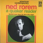 LP plaat NED ROREM, LEONARD RAVER - A Quaker Reader CRISD396 Composers Recor 1978 USA Klassikaline Kasutatud