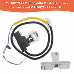 W11307244 W10682535 Pesumasina luugi lukustuskomplekt ja W10837741 luugi riiv Maytagile