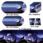 51 tk Wolfi peolauan&otilde;ude komplekt sisaldab taldrikut, tassi, salvr&auml;tikut, laudlina