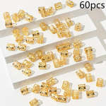 60/90tk Sulamist Juukse Ehted Juuksemansetid Punutistele Metallist Rattaluku Helmed Juuksemansetid S&otilde;rmused Mitmesugused punutised Aksessuaarid 60PCS