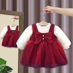T&uuml;druku printsessikleidi kahet&uuml;kiline komplekt Beebi vestkleidi aluskihi komplekt 73