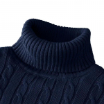 Meeste kaelusega kampsun, &uuml;hev&auml;rviline k&otilde;rge kaelusega pullover Kootud kampsunid vabaaja elastsed kampsunid meeste s&uuml;gis-talv L tumesinine v&auml;rv