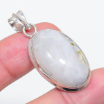 Natural Moonstone Gemstone 925 Sterling Silver Jewelry Pendant 1.77 w3l90